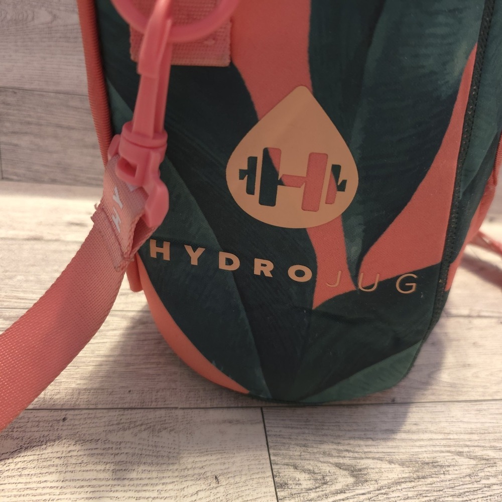 HydroJug Neoprene Sleeve Tropical Leaf Coral Pink Holder Insulated Water Bottle - Picture 6 of 7